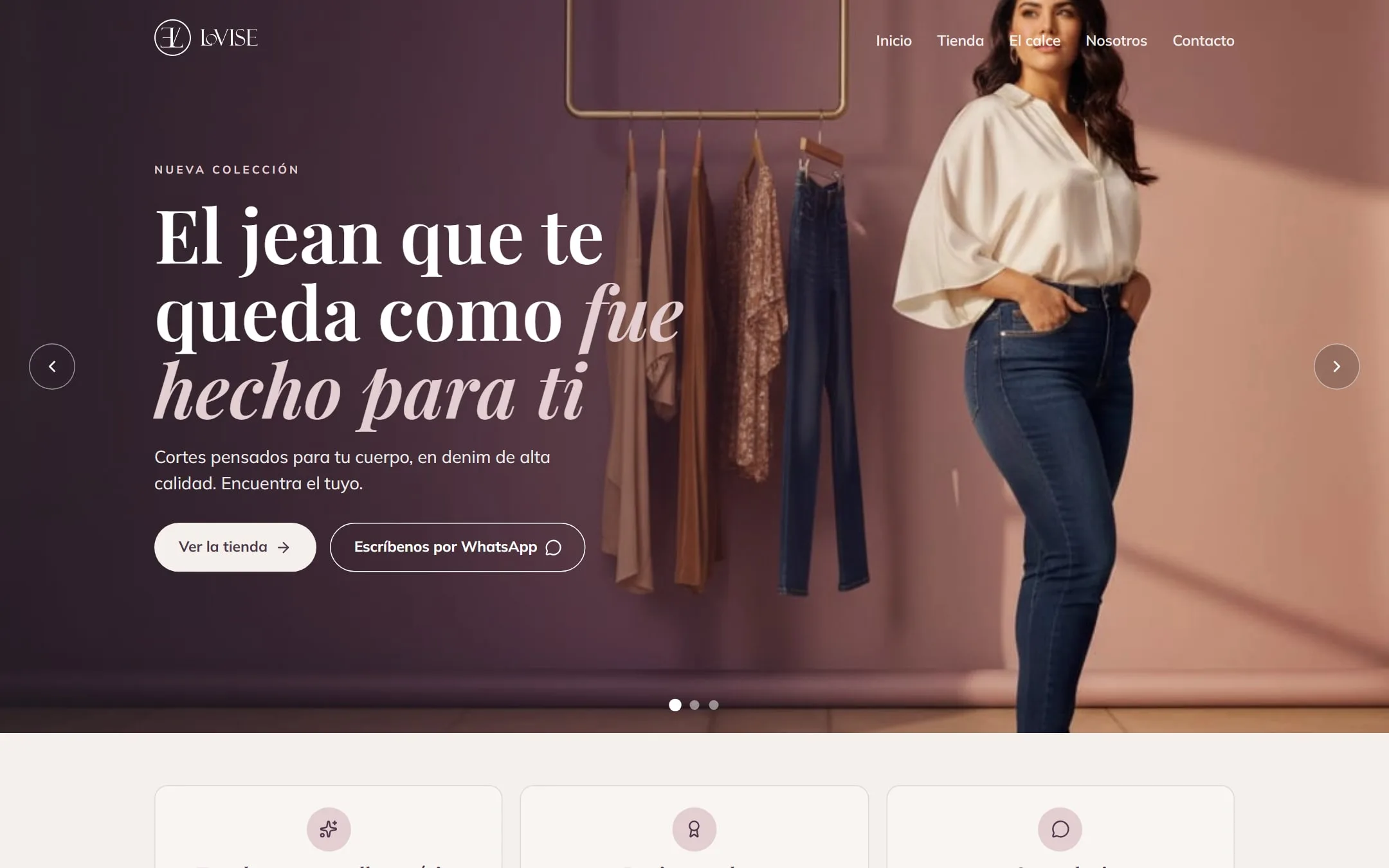Página de inicio de la tienda LOVISE