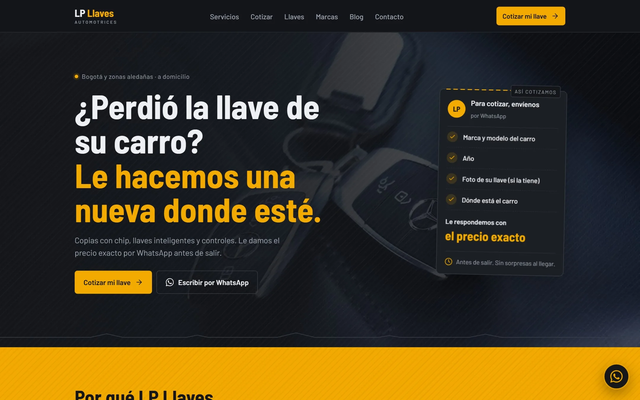 Página de inicio de LP Llaves Automotrices